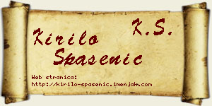 Kirilo Spasenić vizit kartica